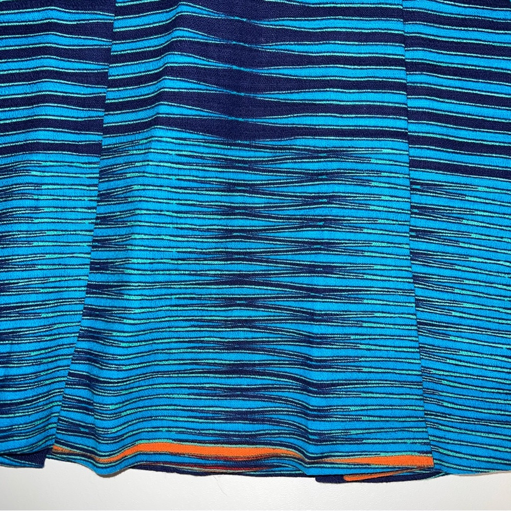 Plenty By Tracy Reese Blue and Orange A-Line Pleated Skirt Sz 4 - Picture 6 of 12